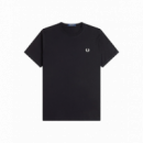 Camisetas Hombre Camiseta FRED PERRY M1303 Bold Logo Negro