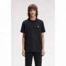 Camisetas Hombre Camiseta FRED PERRY M1303 Bold Logo Negro