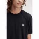 Camisetas Hombre Camiseta FRED PERRY M1303 Bold Logo Negro