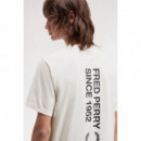 Camisetas Hombre Camiseta FRED PERRY M1303 Bold Logo Blanco