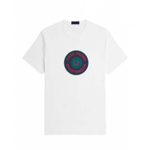 Camisetas Hombre Camiseta FRED PERRY M1304 Tennis Badge Blanco