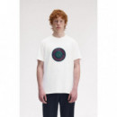 Camisetas Hombre Camiseta FRED PERRY M1304 Tennis Badge Blanco