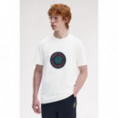 Camisetas Hombre Camiseta FRED PERRY M1304 Tennis Badge Blanco