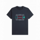 Camisetas Hombre Camiseta FRED PERRY M1311 Tennis Court Azul Marino