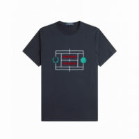 Camisetas Hombre Camiseta FRED PERRY M1311 Tennis Court Azul Marino