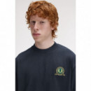 Camisetas Hombre Camiseta FRED PERRY M1312 Tennis Badge Azul Marino