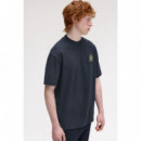 Camisetas Hombre Camiseta FRED PERRY M1312 Tennis Badge Azul Marino