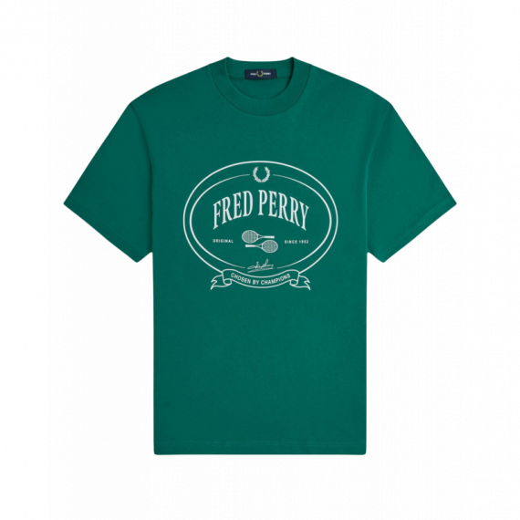Camisetas Hombre Camiseta FRED PERRY M1316 Chosen By Champions Verde