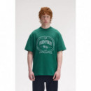 Camisetas Hombre Camiseta FRED PERRY M1316 Chosen By Champions Verde