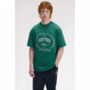 Camisetas Hombre Camiseta FRED PERRY M1316 Chosen By Champions Verde