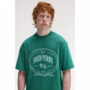 Camisetas Hombre Camiseta FRED PERRY M1316 Chosen By Champions Verde