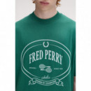 Camisetas Hombre Camiseta FRED PERRY M1316 Chosen By Champions Verde