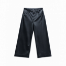 Pantalones Mujer Pantalón SALSA JEANS True Cropped Wide Efecto Piel Black