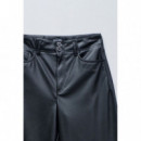 Pantalones Mujer Pantalón SALSA JEANS True Cropped Wide Efecto Piel Black