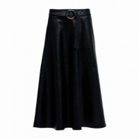 Falda SALSA JEANS Efecto Piel con Cinturón Black