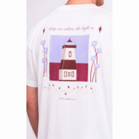 Camisetas Hombre Camiseta OLOW Lighthouse Crudo