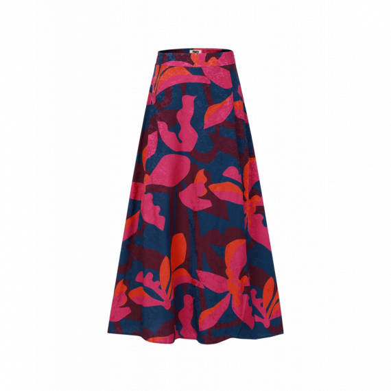 Faldas Falda FRNCH Burmese Geo Flowers