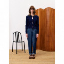 Pantalones Mujer Pantalón FRNCH Oxalis Navy Blue