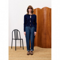 Pantalones Mujer Pantalón FRNCH Oxalis Navy Blue