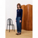 Pantalones Mujer Pantalón FRNCH Oxalis Navy Blue