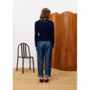 Pantalones Mujer Pantalón FRNCH Oxalis Navy Blue