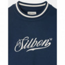 Jerséis y Sudaderas Sudadera SILBON Retro Lettering Azul Marino