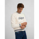 Jerséis y Sudaderas Sudadera SILBON Retro Lettering Crema