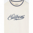 Jerséis y Sudaderas Sudadera SILBON Retro Lettering Crema