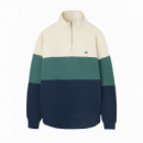 Jerséis y Sudaderas Sudadera SILBON Media Cremallera Azul Verde