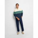 Jerséis y Sudaderas Sudadera SILBON Media Cremallera Azul Verde