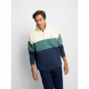 Jerséis y Sudaderas Sudadera SILBON Media Cremallera Azul Verde