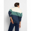 Jerséis y Sudaderas Sudadera SILBON Media Cremallera Azul Verde