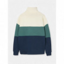 Jerséis y Sudaderas Sudadera SILBON Media Cremallera Azul Verde