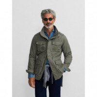 Chaquetas Hombre Chaqueta SILBON Militar Parches Dye Verde