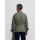 Chaquetas Hombre Chaqueta SILBON Militar Parches Dye Verde