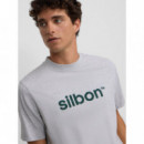 Camisetas Hombre Camiseta SILBON Flock Gris