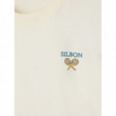 Camisetas Hombre Camiseta SILBON Perfect Set Crema