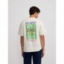 Camisetas Hombre Camiseta SILBON Perfect Set Crema