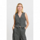 B-YOUNG Chaquetas Mujer Chaleco B.young Etona Mid Grey Melange