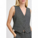 B-YOUNG Chaquetas Mujer Chaleco B.young Etona Mid Grey Melange