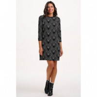 SUGARHILL BRIGHTON Vestidos Vestido Sugarhill Tamara Black/off White, Heart Explosion