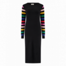 SUGARHILL BRIGHTON Vestidos Vestido Sugarhill Liselle Black, Rainbow Sleeves