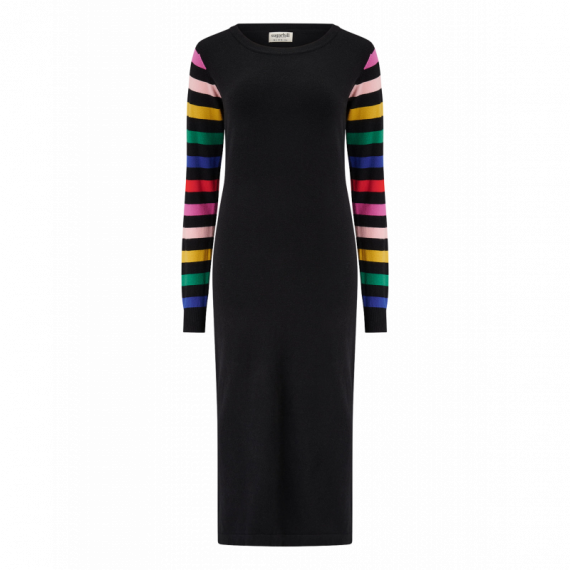 SUGARHILL BRIGHTON Vestidos Vestido Sugarhill Liselle Black, Rainbow Sleeves