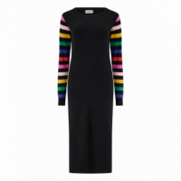 SUGARHILL BRIGHTON Vestidos Vestido Sugarhill Liselle Black, Rainbow Sleeves