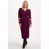 SUGARHILL BRIGHTON Vestidos Vestido Sugarhill Dania Burgundy, Sleeve Stripes
