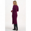 SUGARHILL BRIGHTON Vestidos Vestido Sugarhill Dania Burgundy, Sleeve Stripes