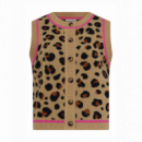 SUGARHILL BRIGHTON Jerséis y Sudaderas Chaleco Sugarhill Natalie Tan/black, Natural Leopard
