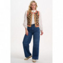 SUGARHILL BRIGHTON Jerséis y Sudaderas Chaleco Sugarhill Natalie Tan/black, Natural Leopard