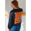 SUGARHILL BRIGHTON Jerséis y Sudaderas Jersey Sugarhill Essie Navy, Leopard Rays