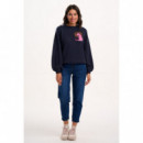 SUGARHILL BRIGHTON Jerséis y Sudaderas Jersey Sugarhill Essie Navy, Leopard Rays